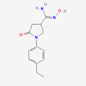 molecular formula C13H17N3O2 B2627108 1-(4-ethylphenyl)-N'-hydroxy-5-oxopyrrolidine-3-carboximidamide CAS No. 1993813-55-0