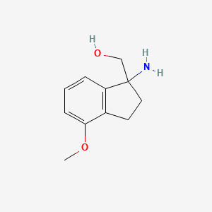 molecular formula C11H15NO2 B2627114 (1-amino-4-methoxy-2,3-dihydro-1H-inden-1-yl)methanol CAS No. 1552869-16-5