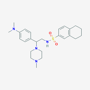 molecular formula C25H36N4O2S B2627120 N-(2-(4-(dimethylamino)phenyl)-2-(4-methylpiperazin-1-yl)ethyl)-5,6,7,8-tetrahydronaphthalene-2-sulfonamide CAS No. 946316-94-5