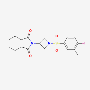 molecular formula C18H19FN2O4S B2627129 2-(1-((4-fluoro-3-methylphenyl)sulfonyl)azetidin-3-yl)-3a,4,7,7a-tetrahydro-1H-isoindole-1,3(2H)-dione CAS No. 2034423-98-6
