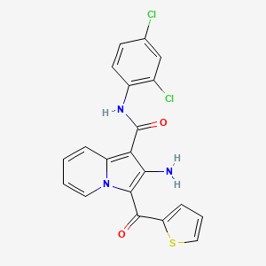 molecular formula C20H13Cl2N3O2S B2627135 2-amino-N-(2,4-dichlorophenyl)-3-(thiophene-2-carbonyl)indolizine-1-carboxamide CAS No. 903315-38-8