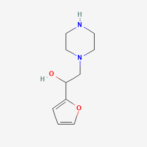 molecular formula C10H16N2O2 B2627166 1-(Furan-2-yl)-2-(piperazin-1-yl)ethan-1-ol CAS No. 634559-51-6