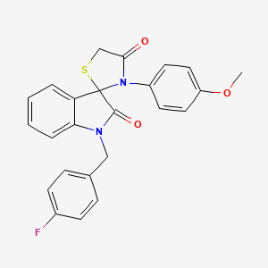 molecular formula C24H19FN2O3S B2627169 1-(4-fluorobenzyl)-3'-(4-methoxyphenyl)-4'H-spiro[indole-3,2'-[1,3]thiazolidine]-2,4'(1H)-dione CAS No. 900018-52-2