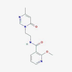 molecular formula C14H16N4O3 B2627179 2-甲氧基-N-(2-(4-甲基-6-氧代嘧啶-1(6H)-基)乙基)烟酰胺 CAS No. 1421477-74-8