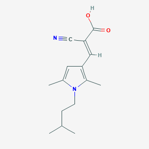 molecular formula C15H20N2O2 B2627196 (2E)-2-氰基-3-[2,5-二甲基-1-(3-甲基丁基)-1H-吡咯-3-基]丙烯酸 CAS No. 731002-11-2