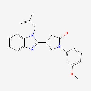 molecular formula C22H23N3O2 B2627207 1-(3-甲氧基苯基)-4-(1-(2-甲基烯丙基)-1H-苯并[d]咪唑-2-基)吡咯烷-2-酮 CAS No. 877286-90-3