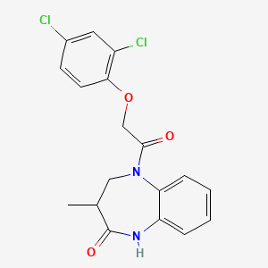 molecular formula C18H16Cl2N2O3 B2627208 5-[(2,4-二氯苯氧基)乙酰]-3-甲基-1,3,4,5-四氢-2H-1,5-苯并二氮杂卓-2-酮 CAS No. 950318-74-8