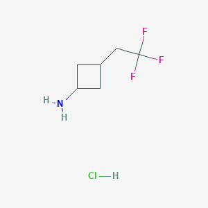 molecular formula C6H11ClF3N B2627213 3-(2,2,2-Trifluoroethyl)cyclobutan-1-amine;hydrochloride CAS No. 2247102-11-8