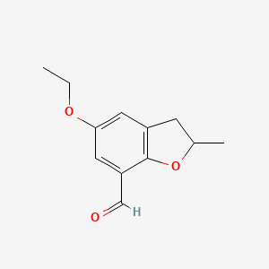 molecular formula C12H14O3 B2627229 5-Ethoxy-2-methyl-2,3-dihydro-1-benzofuran-7-carbaldehyde CAS No. 1221724-31-7