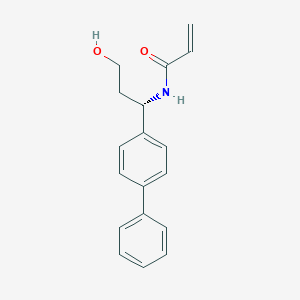 molecular formula C18H19NO2 B2627233 N-[(1S)-3-Hydroxy-1-(4-phenylphenyl)propyl]prop-2-enamide CAS No. 2411177-63-2