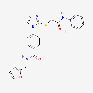 4-(2-((2-((2-fluorophenyl)amino)-2-oxoethyl)thio)-1H-imidazol-1-yl)-N-(furan-2-ylmethyl)benzamide