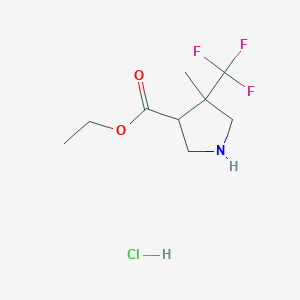 Ethyl 4-methyl-4-(trifluoromethyl)pyrrolidine-3-carboxylate;hydrochloride