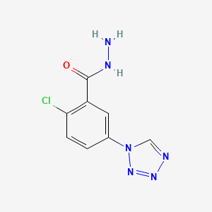 molecular formula C8H7ClN6O B2627262 2-chloro-5-(1H-tetrazol-1-yl)benzohydrazide CAS No. 883291-46-1