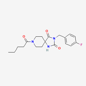 molecular formula C19H24FN3O3 B2627269 3-(4-Fluorobenzyl)-8-pentanoyl-1,3,8-triazaspiro[4.5]decane-2,4-dione CAS No. 1021100-38-8
