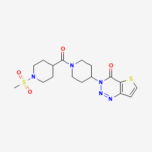 molecular formula C17H23N5O4S2 B2627283 3-(1-(1-(甲基磺酰基)哌啶-4-羰基)哌啶-4-基)噻吩并[3,2-d][1,2,3]三嗪-4(3H)-酮 CAS No. 2034380-67-9