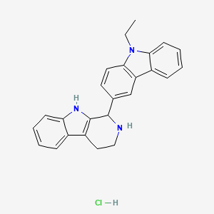 molecular formula C25H24ClN3 B2627288 9-ethyl-3-{1H,2H,3H,4H,9H-pyrido[3,4-b]indol-1-yl}-9H-carbazole hydrochloride CAS No. 1607266-78-3