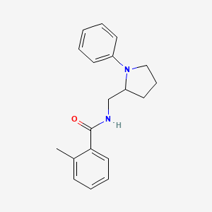 molecular formula C19H22N2O B2627304 2-methyl-N-((1-phenylpyrrolidin-2-yl)methyl)benzamide CAS No. 1797172-00-9