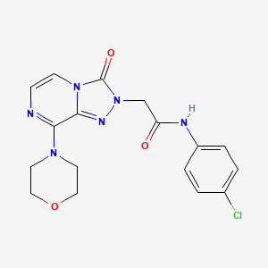 molecular formula C17H17ClN6O3 B2627307 N-(4-氯苯基)-2-(8-吗啉-3-氧代-[1,2,4]三唑并[4,3-a]吡嗪-2(3H)-基)乙酰胺 CAS No. 1251569-11-5