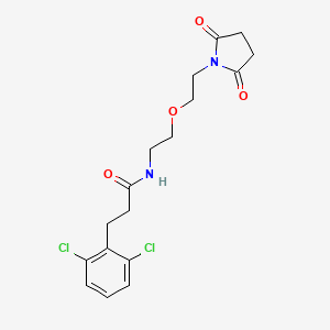 molecular formula C17H20Cl2N2O4 B2627316 3-(2,6-dichlorophenyl)-N-(2-(2-(2,5-dioxopyrrolidin-1-yl)ethoxy)ethyl)propanamide CAS No. 2319834-07-4