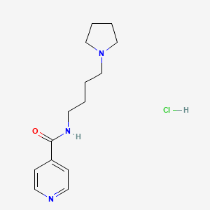 molecular formula C14H22ClN3O B2627328 盐酸 N-(4-(吡咯烷-1-基)丁基)异烟酰胺 CAS No. 1396805-61-0
