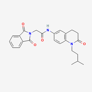 molecular formula C24H25N3O4 B2627341 2-(1,3-dioxoisoindolin-2-yl)-N-(1-isopentyl-2-oxo-1,2,3,4-tetrahydroquinolin-6-yl)acetamide CAS No. 941906-21-4