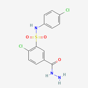 2-chloro-N-(4-chlorophenyl)-5-(hydrazinecarbonyl)benzene-1-sulfonamide