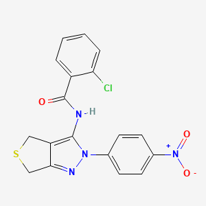 2-chloro-N-(2-(4-nitrophenyl)-4,6-dihydro-2H-thieno[3,4-c]pyrazol-3-yl)benzamide