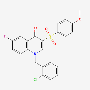 molecular formula C23H17ClFNO4S B2627365 1-[(2-Chlorophenyl)methyl]-6-fluoro-3-(4-methoxyphenyl)sulfonylquinolin-4-one CAS No. 872199-08-1