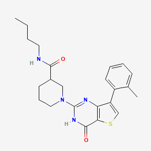N-butyl-1-[7-(2-methylphenyl)-4-oxo-3,4-dihydrothieno[3,2-d]pyrimidin-2-yl]piperidine-3-carboxamide