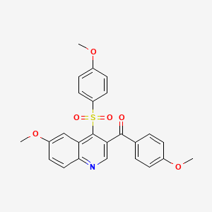 [6-Methoxy-4-(4-methoxyphenyl)sulfonylquinolin-3-yl]-(4-methoxyphenyl)methanone