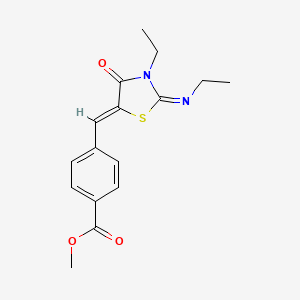 methyl 4-((Z)-((Z)-3-ethyl-2-(ethylimino)-4-oxothiazolidin-5-ylidene)methyl)benzoate