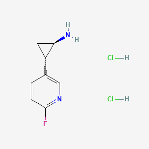 molecular formula C8H11Cl2FN2 B2627403 (1R,2S)-2-(6-Fluoropyridin-3-yl)cyclopropan-1-amine;dihydrochloride CAS No. 2309431-24-9