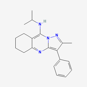 molecular formula C20H24N4 B2627412 2-甲基-3-苯基-N-(丙烷-2-基)-5,6,7,8-四氢吡唑并[5,1-b]喹唑啉-9-胺 CAS No. 896855-41-7