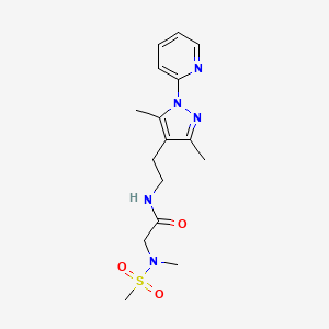N-(2-(3,5-dimethyl-1-(pyridin-2-yl)-1H-pyrazol-4-yl)ethyl)-2-(N-methylmethylsulfonamido)acetamide