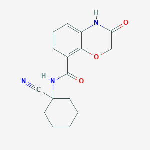 molecular formula C16H17N3O3 B2627423 N-(1-Cyanocyclohexyl)-3-oxo-4H-1,4-benzoxazine-8-carboxamide CAS No. 2134123-88-7