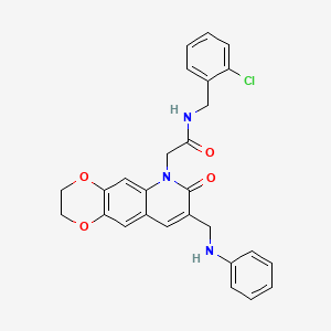 2-[8-(anilinomethyl)-7-oxo-2,3-dihydro[1,4]dioxino[2,3-g]quinolin-6(7H)-yl]-N-(2-chlorobenzyl)acetamide