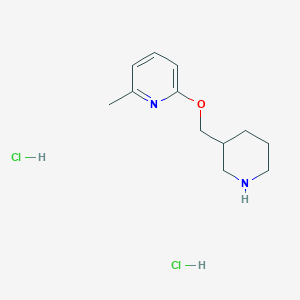 molecular formula C12H20Cl2N2O B2627437 2-Methyl-6-[(piperidin-3-yl)methoxy]pyridine dihydrochloride CAS No. 2379945-57-8