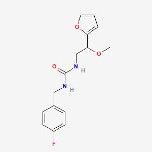 molecular formula C15H17FN2O3 B2627439 1-(4-Fluorobenzyl)-3-(2-(furan-2-yl)-2-methoxyethyl)urea CAS No. 1795088-55-9