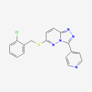 molecular formula C17H12ClN5S B2627441 6-((2-Chlorobenzyl)thio)-3-(pyridin-4-yl)-[1,2,4]triazolo[4,3-b]pyridazine CAS No. 868970-23-4