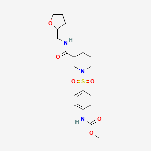 molecular formula C19H27N3O6S B2627442 methyl N-[4-[3-(oxolan-2-ylmethylcarbamoyl)piperidin-1-yl]sulfonylphenyl]carbamate CAS No. 326866-21-1