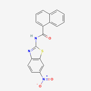 molecular formula C18H11N3O3S B2627452 N-(6-硝基-1,3-苯并噻唑-2-基)萘-1-甲酰胺 CAS No. 313528-93-7