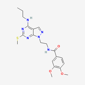 3,4-dimethoxy-N-(2-(6-(methylthio)-4-(propylamino)-1H-pyrazolo[3,4-d]pyrimidin-1-yl)ethyl)benzamide