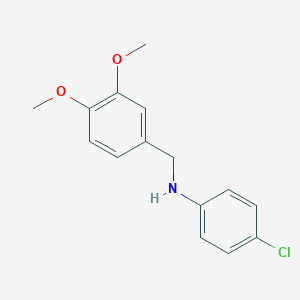 molecular formula C15H16ClNO2 B262746 4-chloro-N-(3,4-dimethoxybenzyl)aniline 
