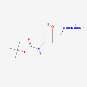 molecular formula C10H18N4O3 B2627463 tert-butyl N-[3-(azidomethyl)-3-hydroxycyclobutyl]carbamate CAS No. 2242579-05-9