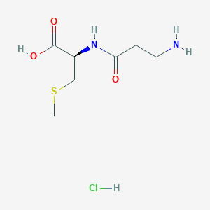molecular formula C7H15ClN2O3S B2627465 (2R)-2-(3-Aminopropanoylamino)-3-methylsulfanylpropanoic acid;hydrochloride CAS No. 2490314-59-3