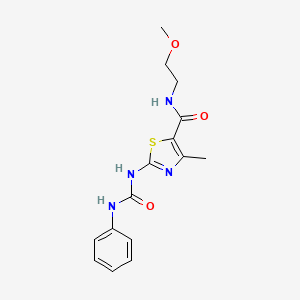 N-(2-methoxyethyl)-4-methyl-2-(3-phenylureido)thiazole-5-carboxamide