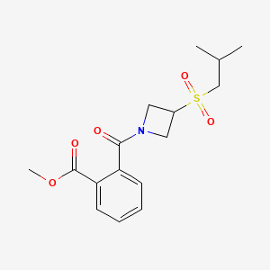 molecular formula C16H21NO5S B2627470 Methyl 2-(3-(isobutylsulfonyl)azetidine-1-carbonyl)benzoate CAS No. 1797086-77-1