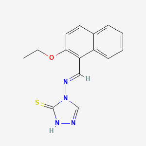molecular formula C15H14N4OS B2627471 4-[(E)-(2-ethoxynaphthalen-1-yl)methylideneamino]-1H-1,2,4-triazole-5-thione CAS No. 691385-20-3