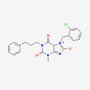 molecular formula C22H20BrClN4O2 B2627472 8-bromo-7-[(2-chlorophenyl)methyl]-3-methyl-1-(3-phenylpropyl)-2,3,6,7-tetrahydro-1H-purine-2,6-dione CAS No. 332151-06-1