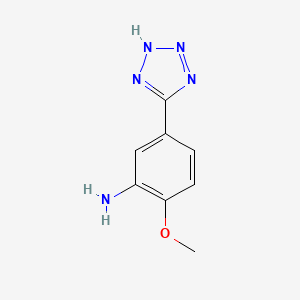 molecular formula C8H9N5O B2627477 2-methoxy-5-(1H-tetrazol-5-yl)aniline CAS No. 383870-78-8